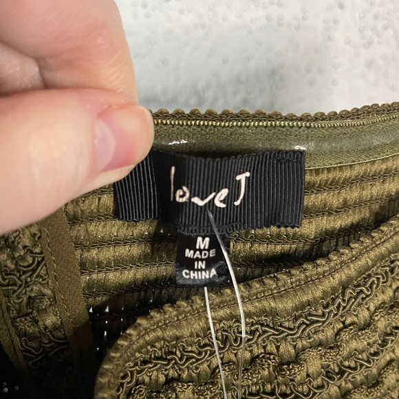 love J Strapless Chiffon Maxi Dress size M - Olive Green - Picture 7 of 9